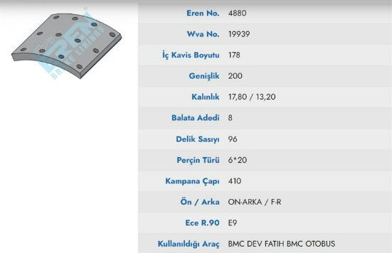 KAMPANA BALATA Y.M. BMC DEV FATIH ON - ARKA / BMC  19939
