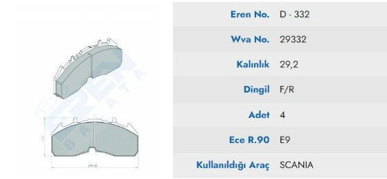 DISK FREN BALATASI SCANIA 29332