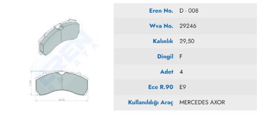 DISK BALATA MERCEDES AXOR Y.M ON PREMIUM 29246