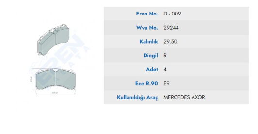 DISK BALATA MERCEDES AXOR ARKA BALATA Y.M PREMIUM 29244