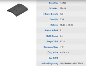  KAMPANA BALATA MAN SUPERMAN ARKA ORGANIC 19488