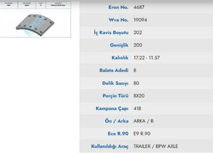  BPW DORSE KAMPANA BALATASI 19094