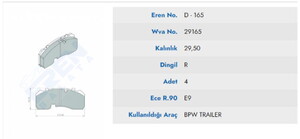  DISK BALATA MERCEDES ATEGO BPW ORGANIK 29165